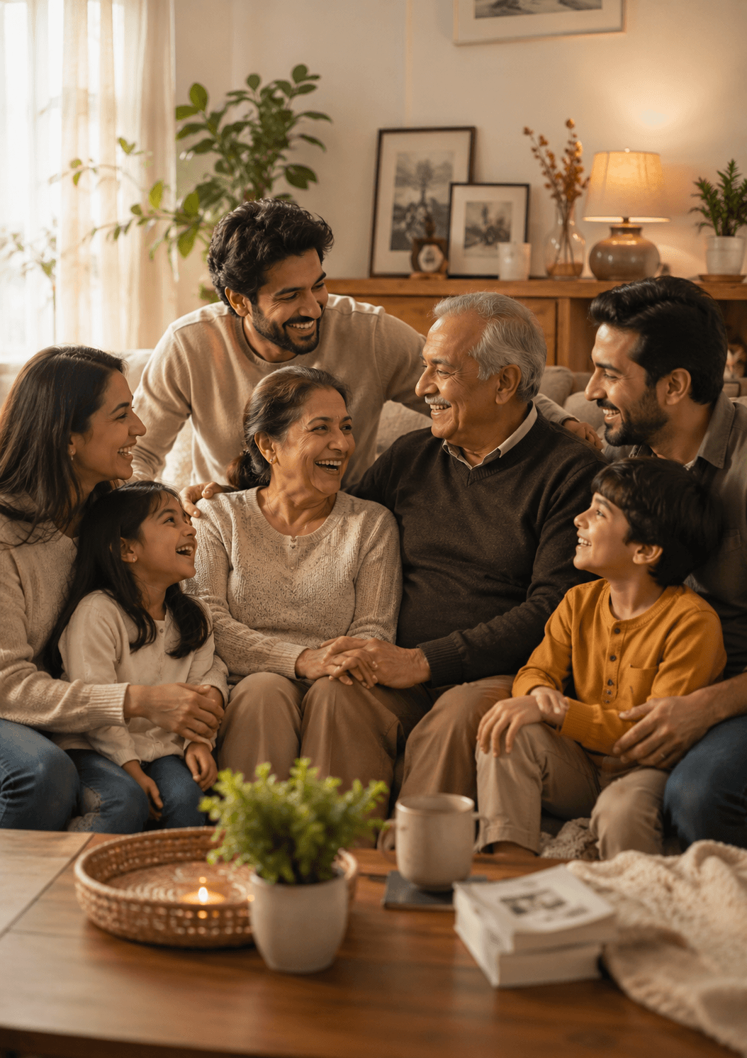 candid family at home