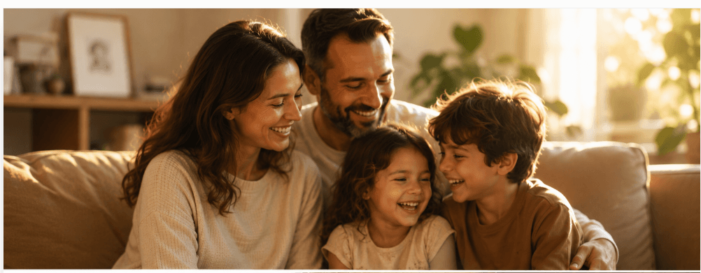 Hands holding an old family photograph · golden hour